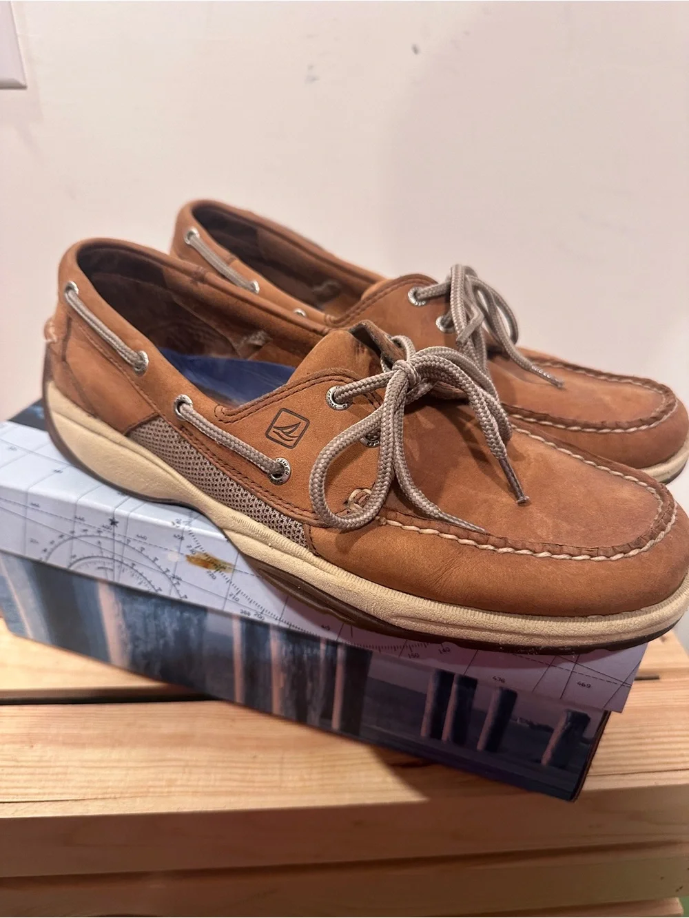 Sperry Men's Tan Leather Boat Shoes 10M